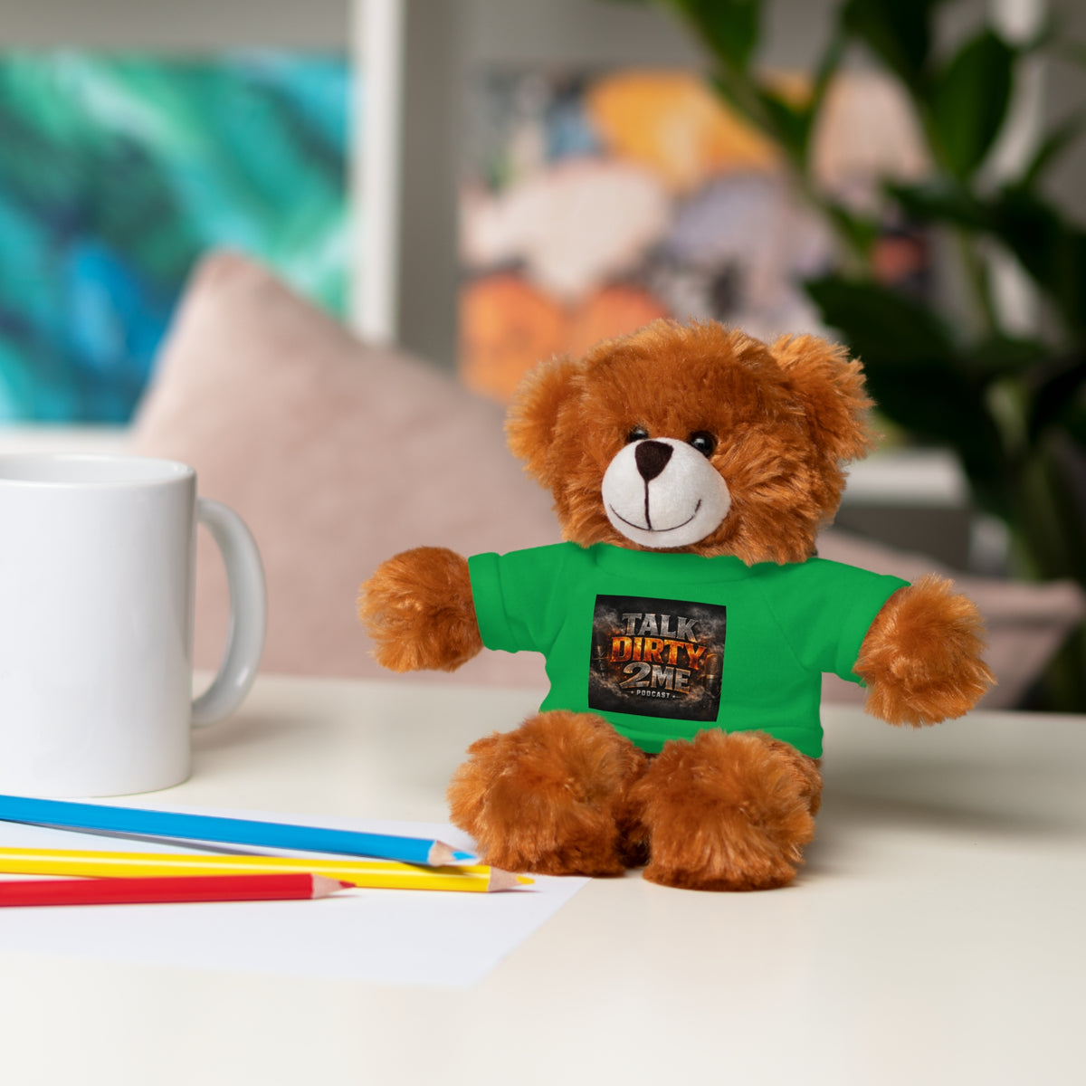 Talk Dirty 2 Me Plush Bear — Cute Stuffed Animal with Graphic Tee