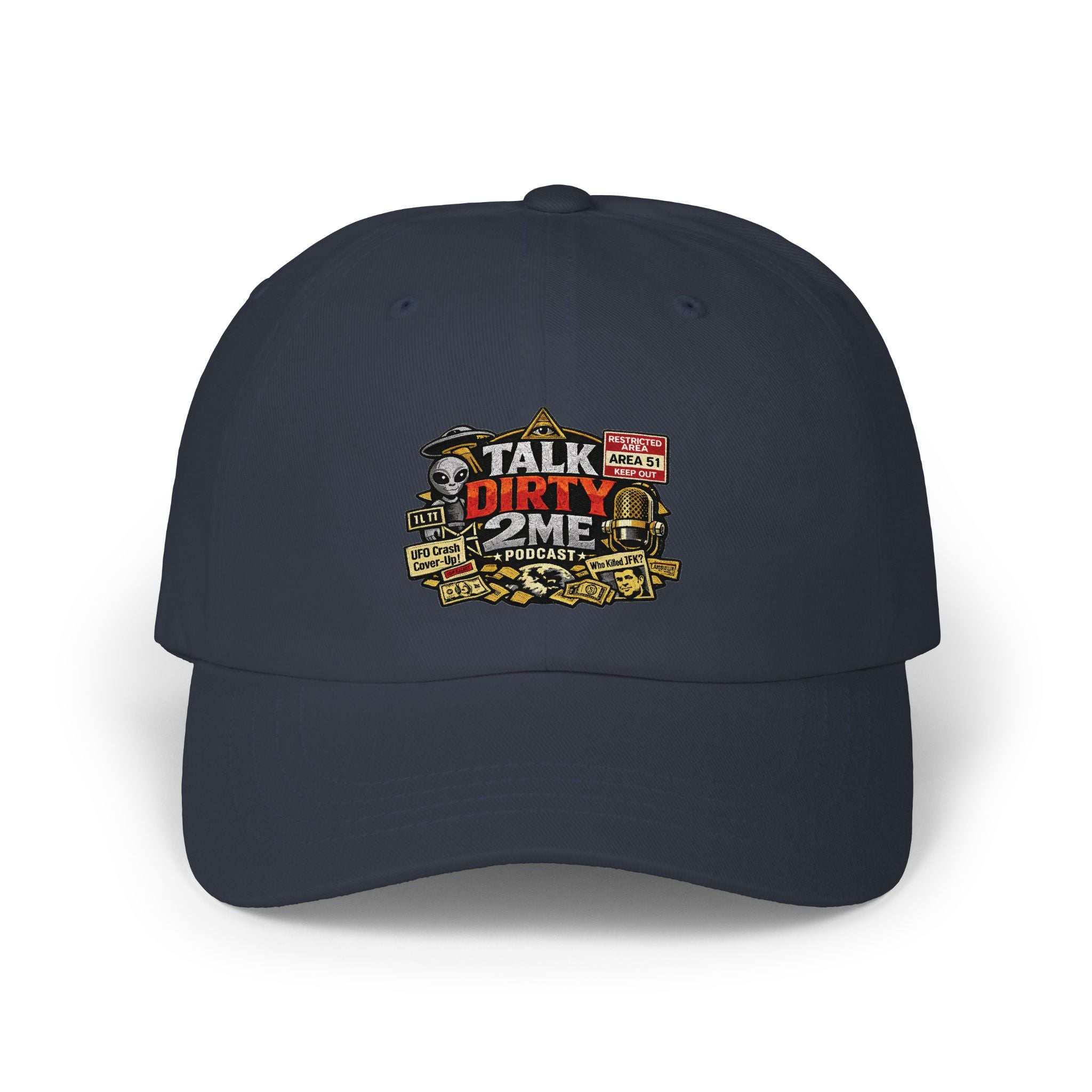 Camo 'Talk Dirty' Dad Cap - Vintage Podcast Logo Baseball Hat