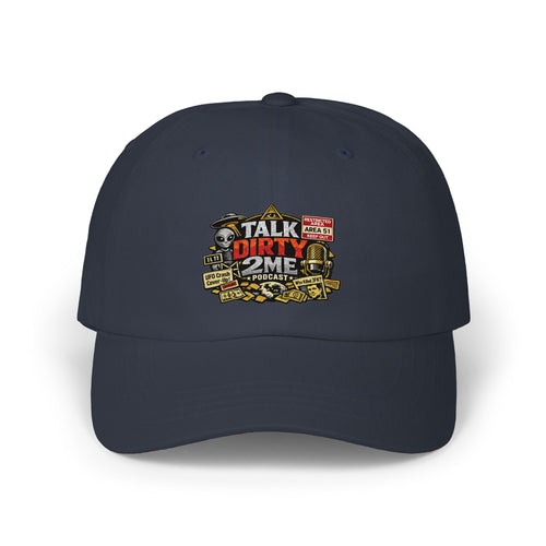 Camo 'Talk Dirty' Dad Cap - Vintage Podcast Logo Baseball Hat
