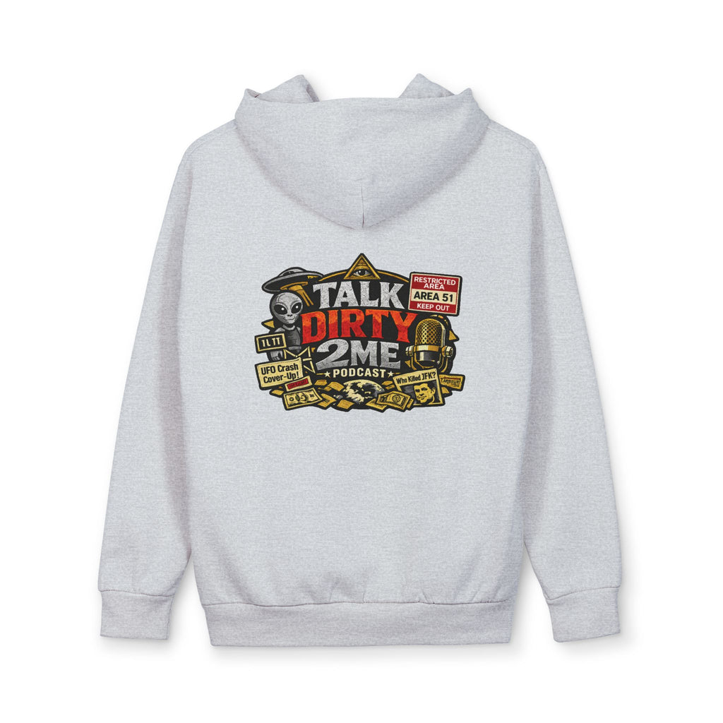 Podcast Logo Hoodie — "Talk Dirty 2 Me" Graphic Pullover