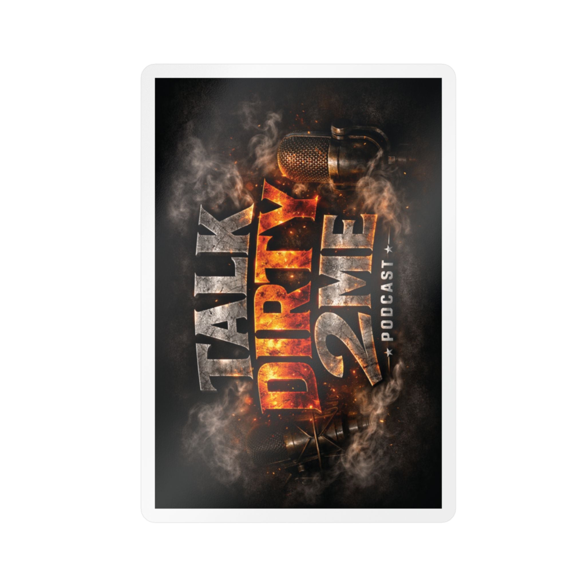 Talk Dirty 2 Me Podcast Kiss-Cut Vinyl Decal — Smoky Microphone Logo Sticker