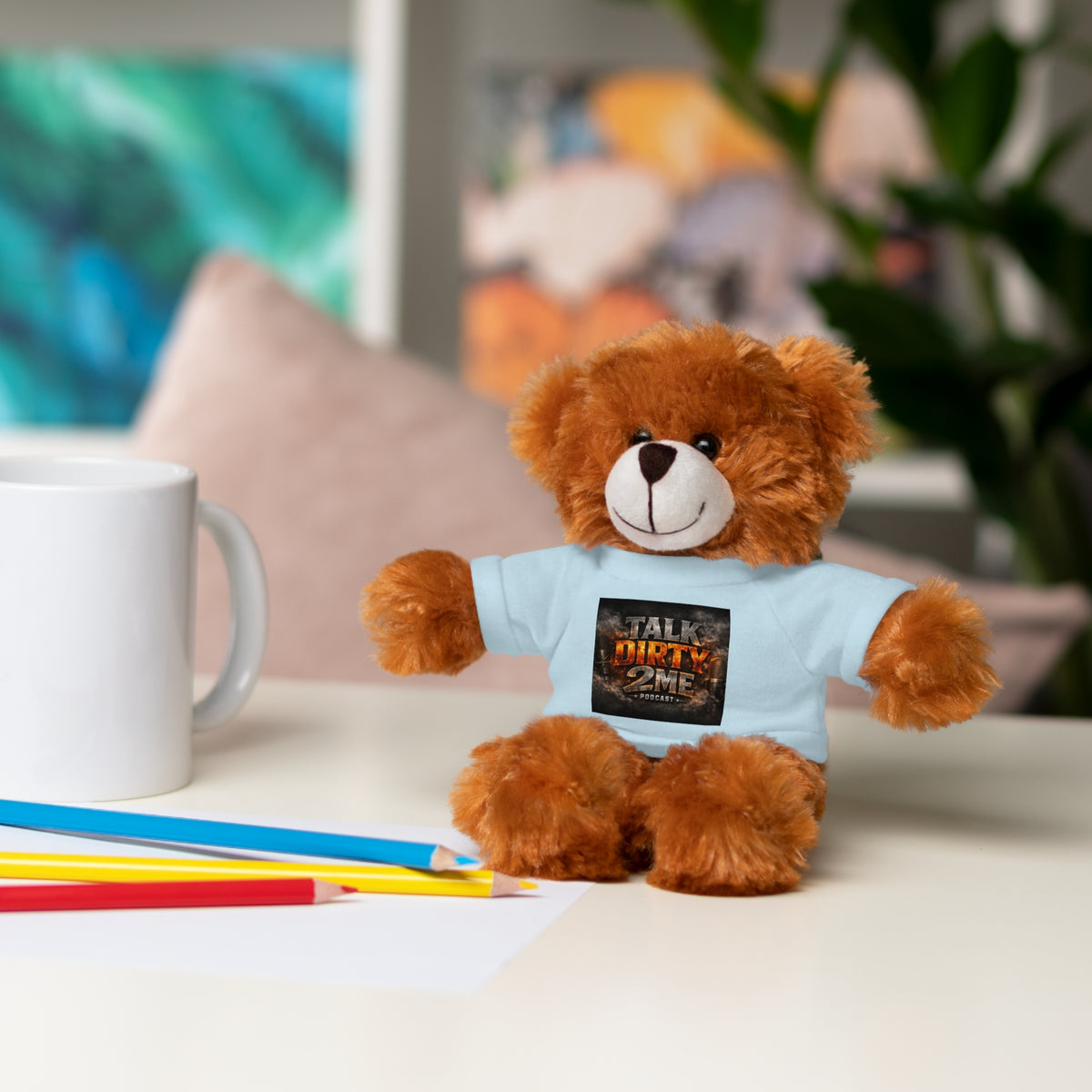Talk Dirty 2 Me Plush Bear — Cute Stuffed Animal with Graphic Tee