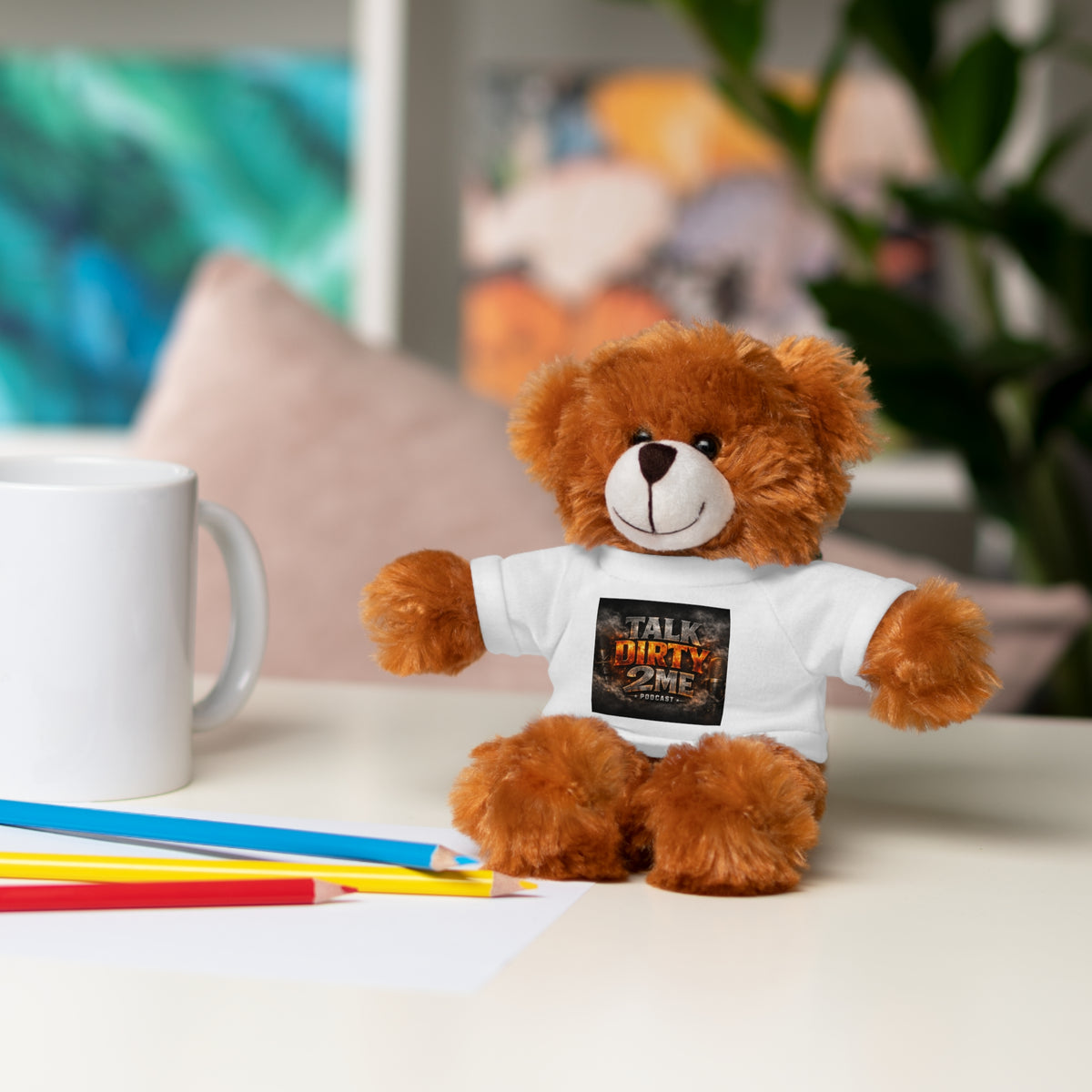 Talk Dirty 2 Me Plush Bear — Cute Stuffed Animal with Graphic Tee