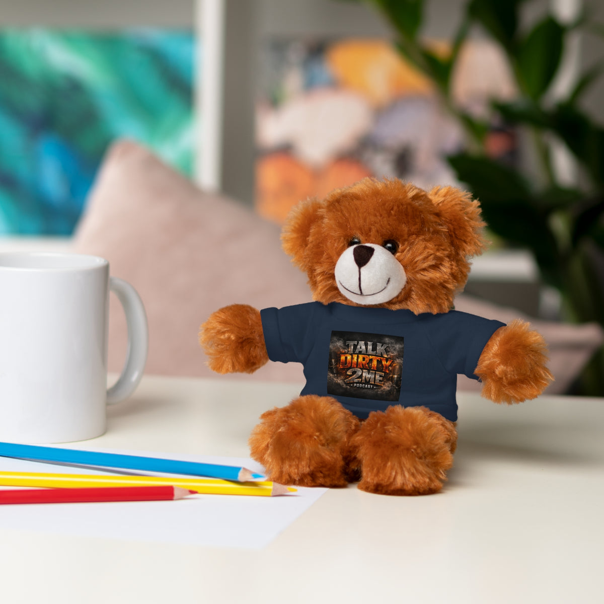 Talk Dirty 2 Me Plush Bear — Cute Stuffed Animal with Graphic Tee