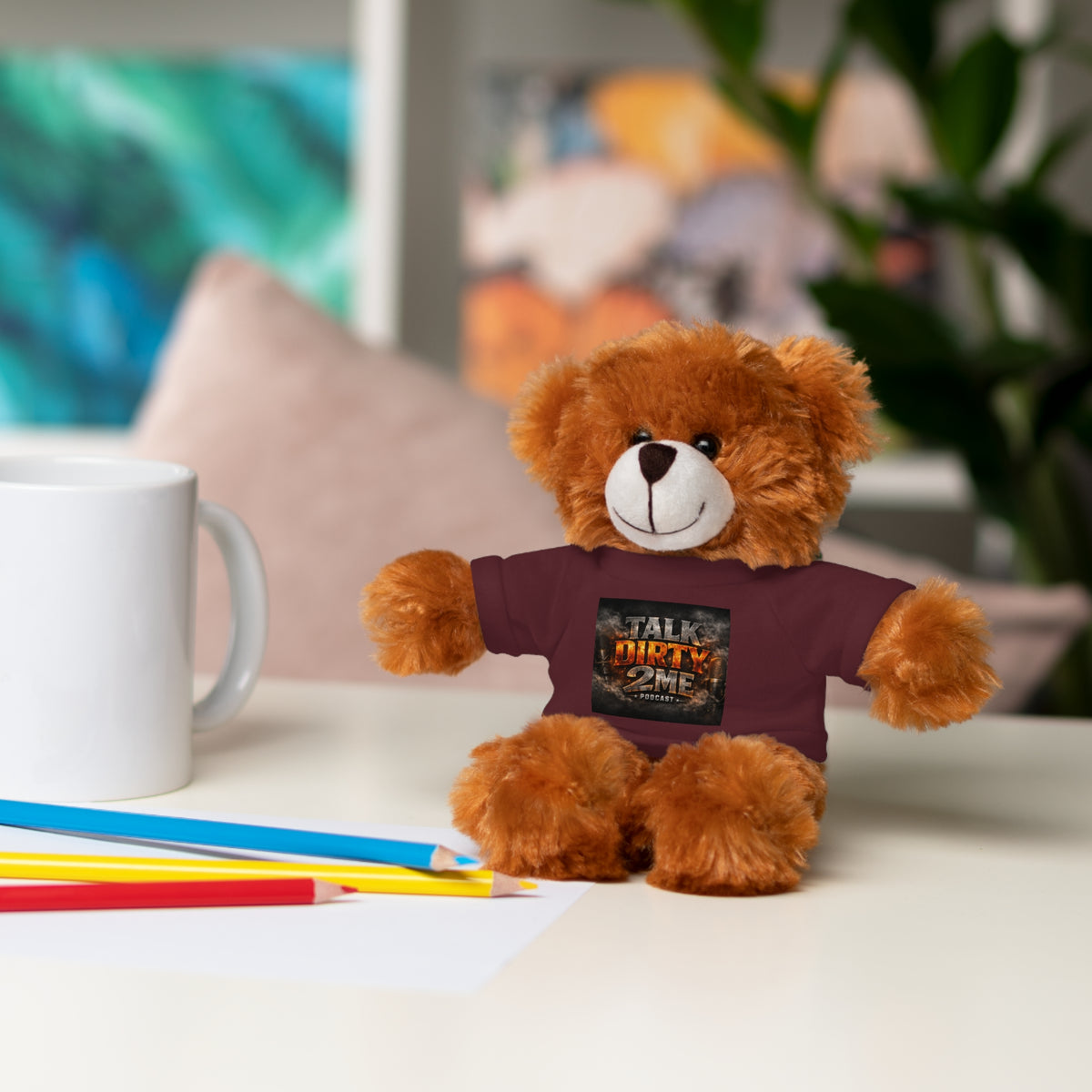 Talk Dirty 2 Me Plush Bear — Cute Stuffed Animal with Graphic Tee