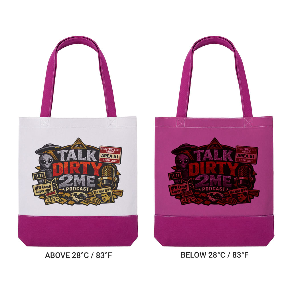 Thermochromic Tote Bag — Talk Dirty 2 Me Podcast Heat-Reactive Logo Tote