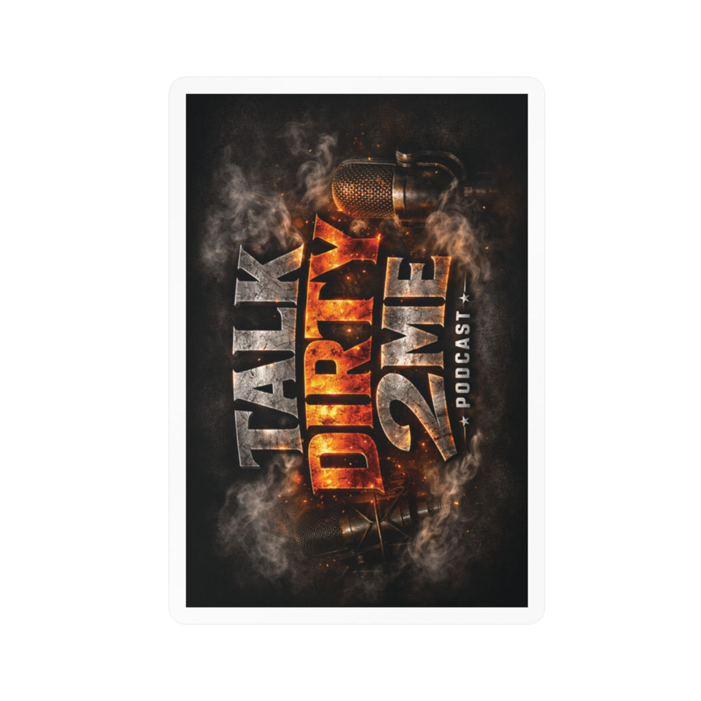Talk Dirty 2 Me Podcast Kiss-Cut Vinyl Decal — Smoky Microphone Logo Sticker